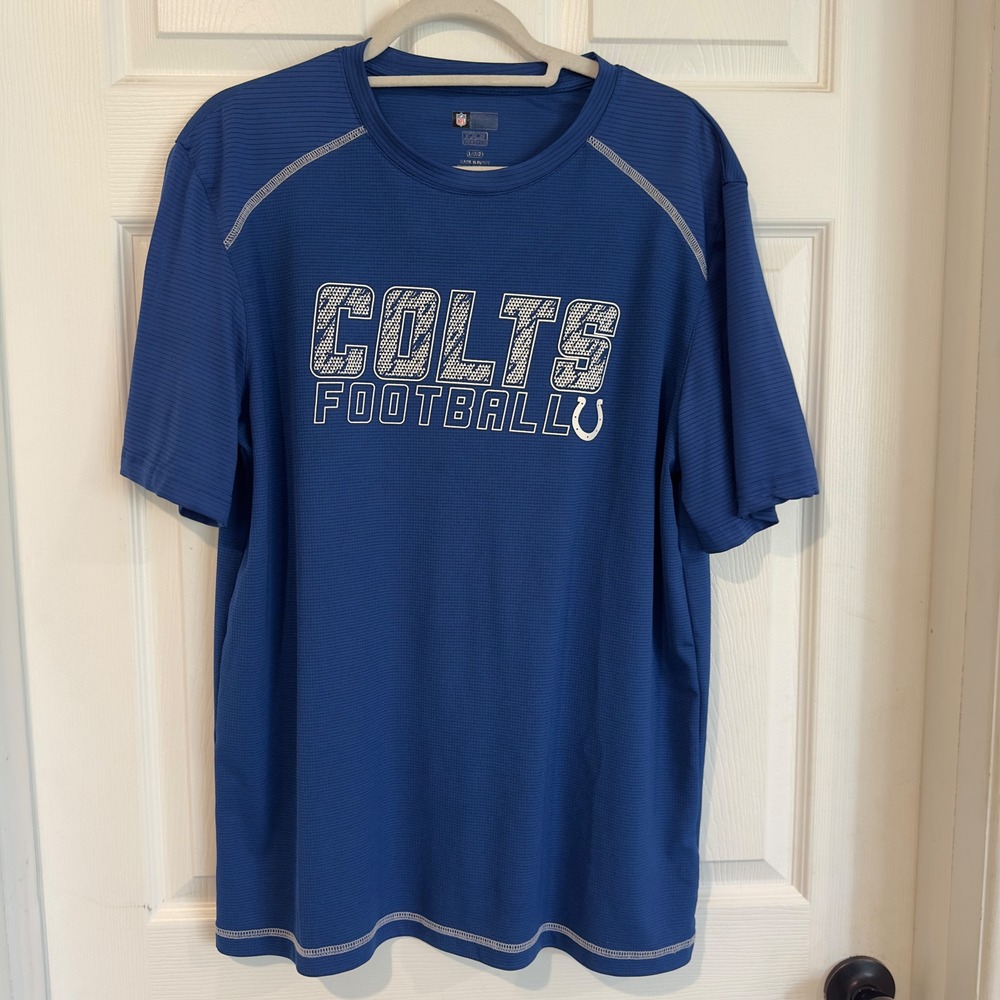 NFL Team Apparel Indianapolis Colts Blue Performance Shirt Mens Large TX3 Cool - Picture 1 of 5